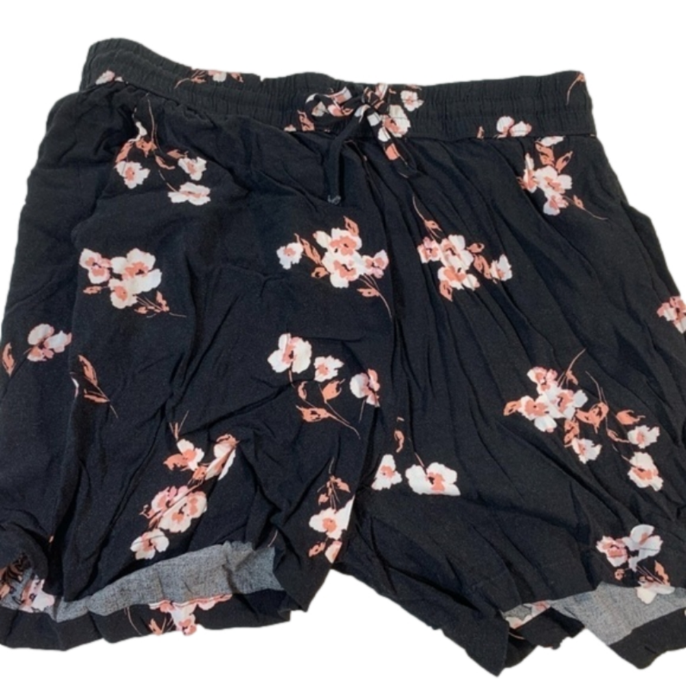 B Young Black Floral Shorts